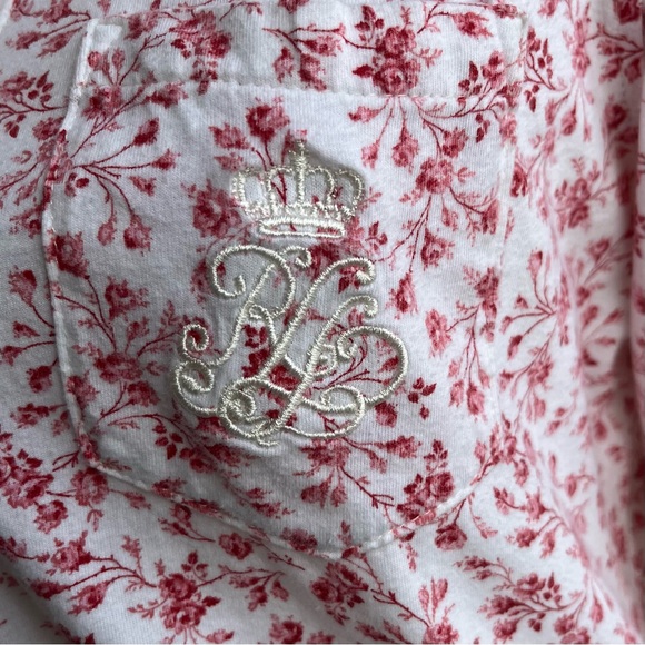 •Lauren Ralph Lauren• Floral Button Down Sleep Shirt - Size Large - Picture 4 of 9